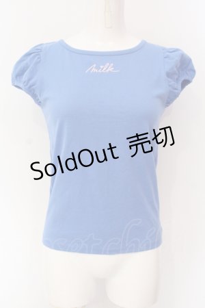 画像: MILK / Back Ribbon パフ Ｔｅｅ  ブルー O-25-07-12-094-ML-TS-IG-OS