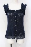 画像1: metamorphose / すかし編みラメニットキャミ（2007年）  ネイビー O-25-07-12-014-ME-TO-IG-OS (1)