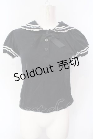 画像: metamorphose / セーラー半袖カットソー  クロ O-25-07-12-018-ME-TO-IG-OS