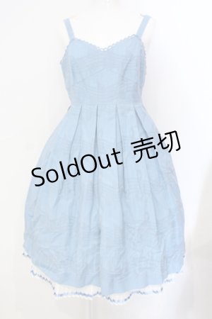 画像: Emily Temple cute / 音符ジャガードジャンパースカート  サックス O-25-07-12-003-ET-OP-IG-OS