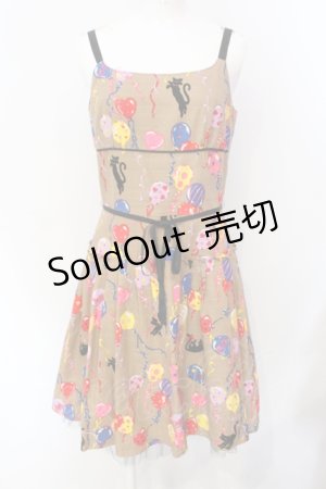 画像: MILK / バルーンCATワンピース  ブラウン O-25-07-12-023-ML-OP-IG-OS