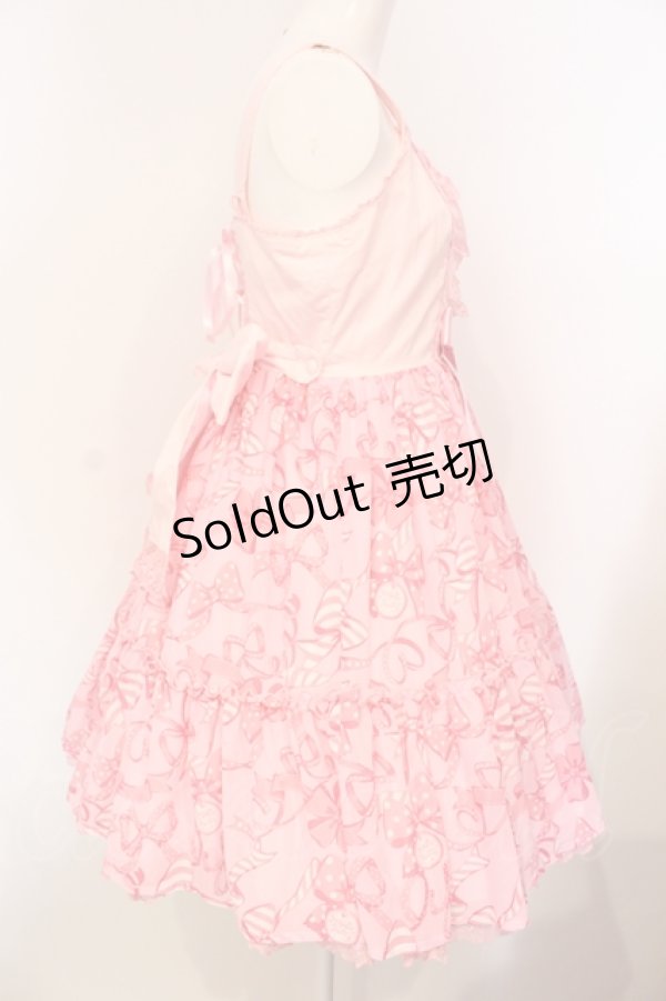 画像4: Angelic Pretty / ラッピングリボンティアードジャンパースカート  ピンク O-25-07-14-028-AP-OP-OW-OS (4)