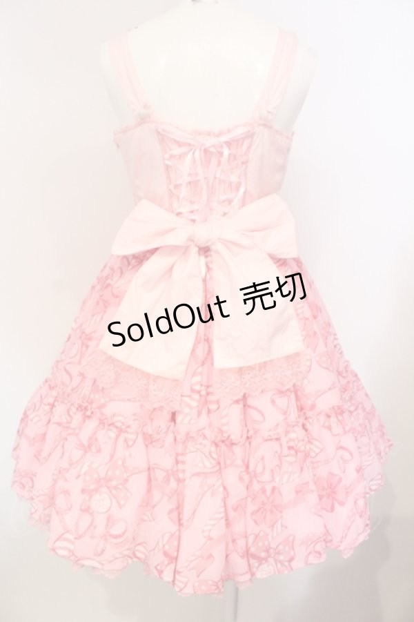 画像5: Angelic Pretty / ラッピングリボンティアードジャンパースカート  ピンク O-25-07-14-028-AP-OP-OW-OS (5)