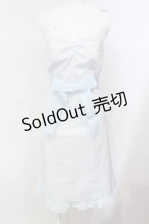 画像: JESUS DIAMANTE / ベアワンピース 38 ギンガムサックス O-25-07-14-030-JE-OP-OW-OS