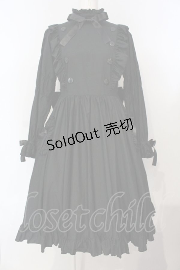 画像1: Physical Drop / ナース風ワンピース長袖ver.  クロ O-25-07-14-032-LO-OP-OW-OS (1)