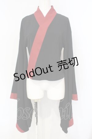 画像: Royal Princess Alice / がしゃどくろ振袖ブラウス  ブラック×レッド O-25-07-14-045-LO-BL-IG-OS
