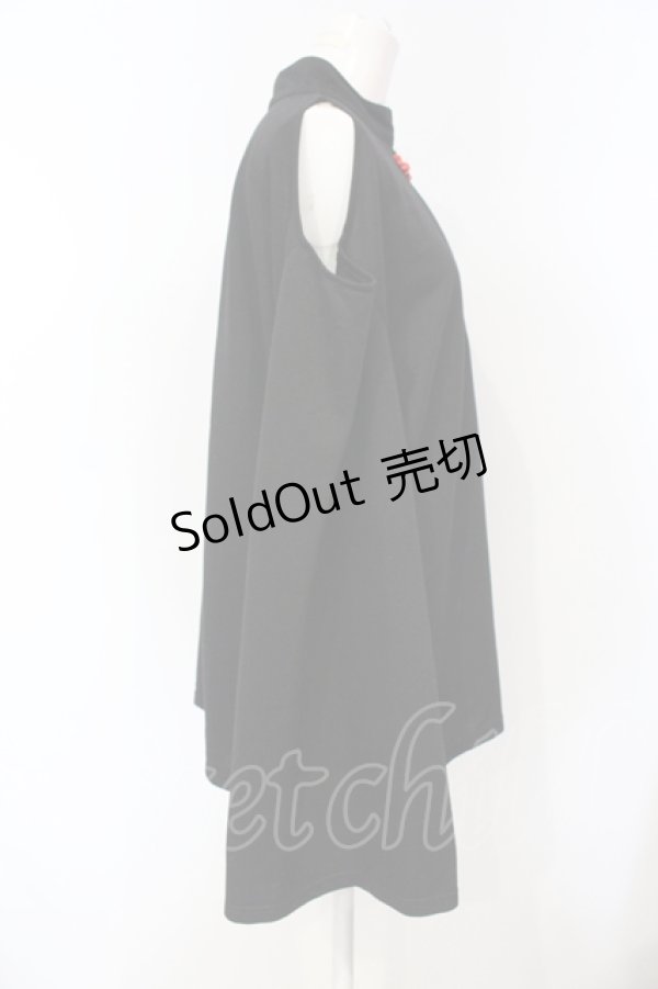 画像2: ACDC RAG / オープンショルダーボタンチャイナT  ブラック×レッド O-25-07-14-049-PU-TO-IG-ZS (2)