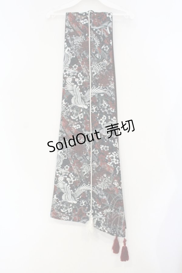 画像1: Qutie Frash / 紅鶴万能ストール  ブラック×レッド O-25-07-14-050-QU-ZA-IG-OS (1)