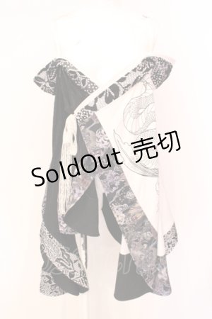 画像: Qutie Frash / オフショルカーデ  ホワイト×ブラック O-25-07-14-054-QU-JA-IG-OS