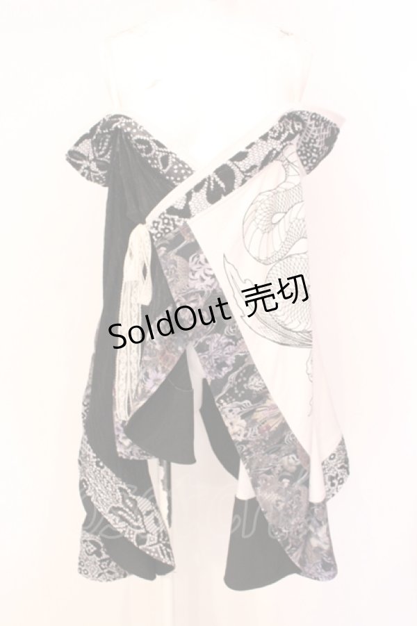 画像1: Qutie Frash / オフショルカーデ  ホワイト×ブラック O-25-07-14-054-QU-JA-IG-OS (1)