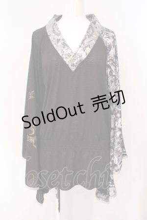 画像: Qutie Frash / 2017年パティキュラ限定 着物カーディガン  モノクロ O-25-07-14-056-QU-JA-IG-ZT173