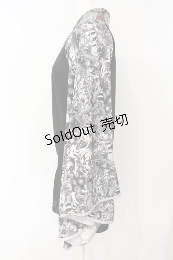 画像3: Qutie Frash / 2017年パティキュラ限定 着物カーディガン  モノクロ O-25-07-14-056-QU-JA-IG-ZT173 (3)