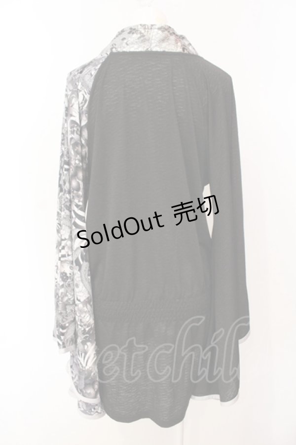 画像4: Qutie Frash / 2017年パティキュラ限定 着物カーディガン  モノクロ O-25-07-14-056-QU-JA-IG-ZT173 (4)