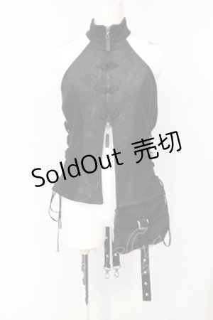画像: Qutie Frash / チャイナホルターベスト  ブラック O-25-07-14-058-QU-TO-IG-OS