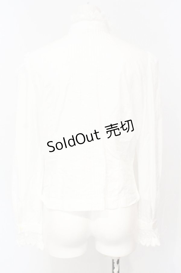 画像4: Jane Marple / レース配色スタンドネックブラウス M シロ O-25-07-14-062-JM-BL-IG-OS (4)