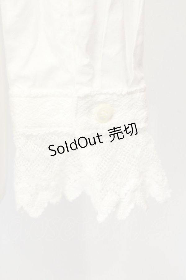 画像5: Jane Marple / レース配色スタンドネックブラウス M シロ O-25-07-14-062-JM-BL-IG-OS (5)