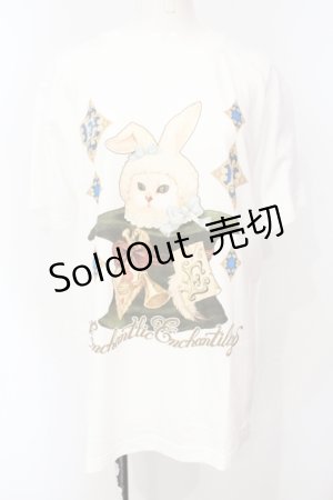 画像: Enchantlic Enchantilly / 不思議の国のQueen Cat 帽子屋のシルクハット Tシャツ M ホワイト O-25-07-14-065-LO-TS-IG-OS