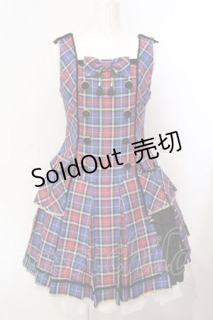 画像: Angelic Pretty / Academyタータンジャンパースカート  ブルーチェック O-25-07-14-008-AP-OP-IG-OS