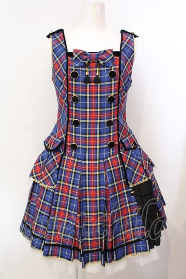 画像1: Angelic Pretty / Academyタータンジャンパースカート  ブルーチェック O-25-07-14-008-AP-OP-IG-OS (1)