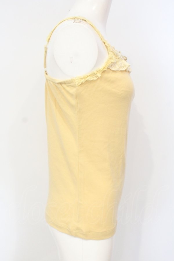 画像3: axes femme / フラワーバタフライモチーフレース配色キャミソール M イエロー O-25-07-14-071-AX-TO-IG-ZT508 (3)