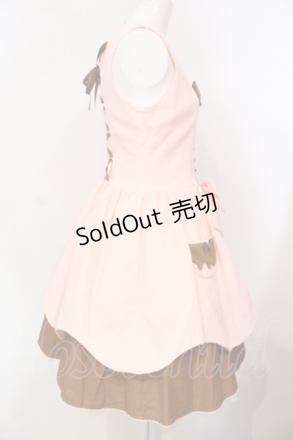 画像5: Angelic Pretty / Sweetワッフルジャンパースカート  ピンク×ブラウン O-25-07-14-022-AP-OP-OW-OS (5)