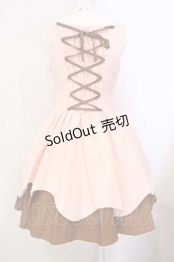 画像6: Angelic Pretty / Sweetワッフルジャンパースカート  ピンク×ブラウン O-25-07-14-022-AP-OP-OW-OS (6)