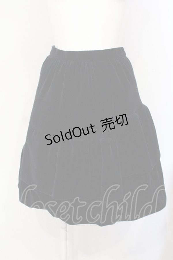 画像1: MIHO MATSUDA / イレギュラーフリル別珍スカート  ブラック O-25-07-15-027-GO-SK-OW-OS (1)