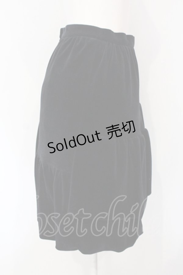 画像2: MIHO MATSUDA / イレギュラーフリル別珍スカート  ブラック O-25-07-15-027-GO-SK-OW-OS (2)