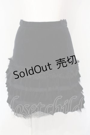 画像: MIHO MATSUDA / 別珍ティアードスカート  ブラック O-25-07-15-028-GO-SK-IG-OS