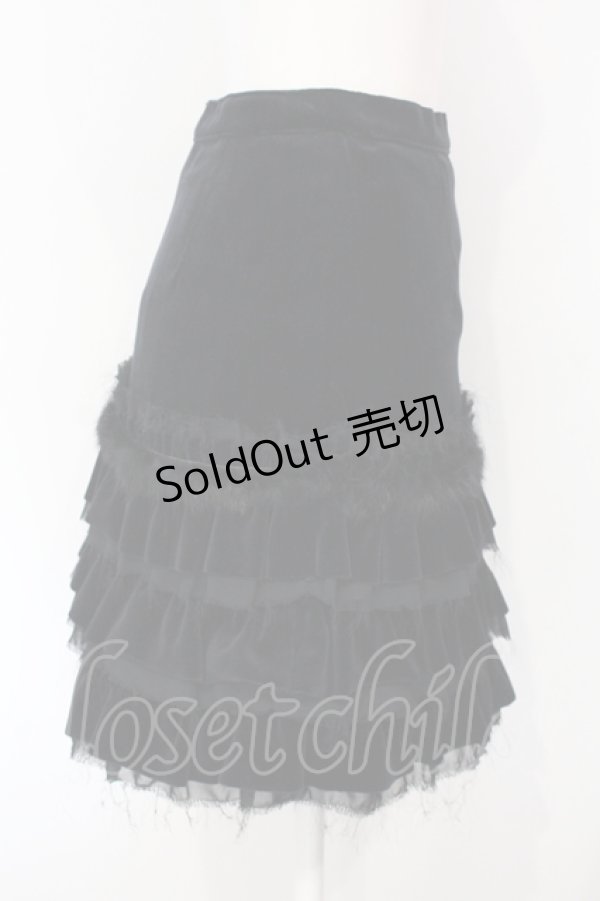 画像2: MIHO MATSUDA / 別珍ティアードスカート  ブラック O-25-07-15-028-GO-SK-IG-OS (2)