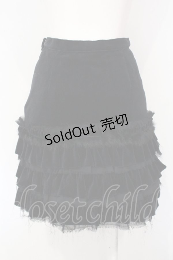 画像3: MIHO MATSUDA / 別珍ティアードスカート  ブラック O-25-07-15-028-GO-SK-IG-OS (3)