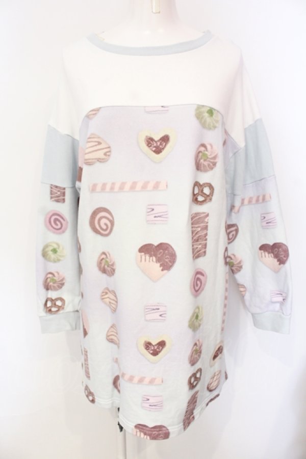 画像1: MILK / COOKIE GIRLトレーナーワンピース  サックス O-25-07-15-030-ML-OP-IG-ZT483 (1)