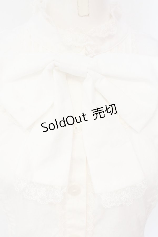 画像2: ATELIER PIERROT / 半袖パフスリーブブラウス  ホワイト O-25-07-15-041-EL-BL-IG-OS (2)
