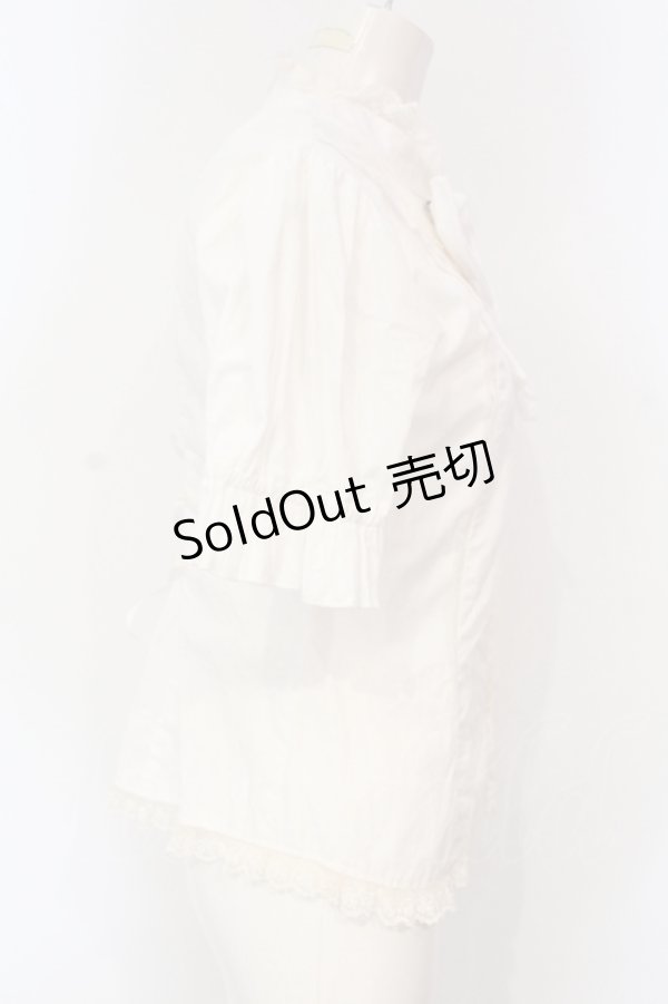 画像3: ATELIER PIERROT / 半袖パフスリーブブラウス  ホワイト O-25-07-15-041-EL-BL-IG-OS (3)
