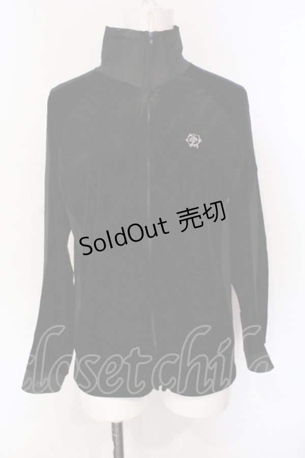 画像1: ALGONQUINS / メッシュ切り替えベロアジャケット  ブラック O-25-07-15-054-AL-TO-IG-ZS (1)