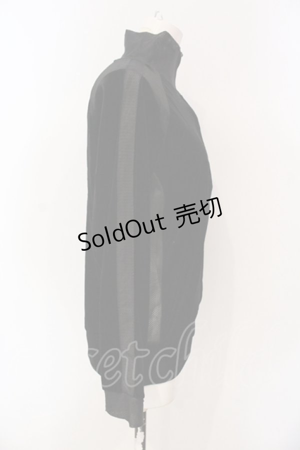 画像3: ALGONQUINS / メッシュ切り替えベロアジャケット  ブラック O-25-07-15-054-AL-TO-IG-ZS (3)