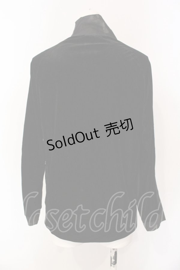 画像4: ALGONQUINS / メッシュ切り替えベロアジャケット  ブラック O-25-07-15-054-AL-TO-IG-ZS (4)