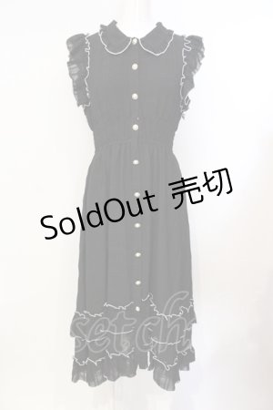 画像: Rojita / シャドーチェックロングワンピース  クロ O-25-07-15-056-LO-OP-IG-ZY