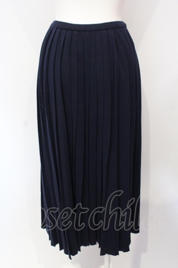 画像3: WONDERFUL WORLD / プリーツニットスカート  ネイビー O-25-07-15-073-LO-SK-IG-ZI (3)