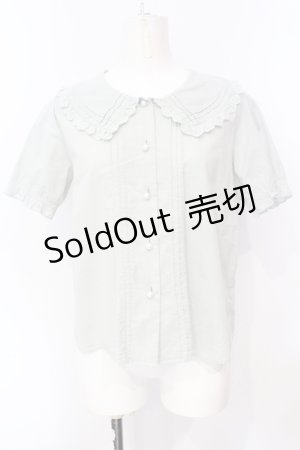 画像: Fi.n.t / ピンタック襟半袖ブラウス  ミント O-25-07-15-074-CA-BL-IG-OS