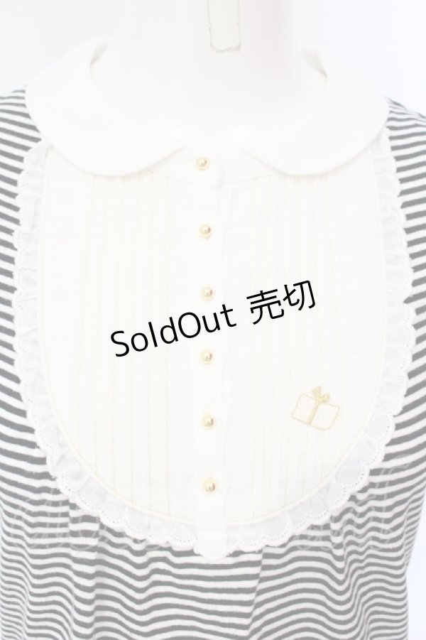 画像2: Franche Lippee / ボーダータックヨークTシャツ M クロ×シロ O-25-07-15-075-LO-TO-IG-OS (2)