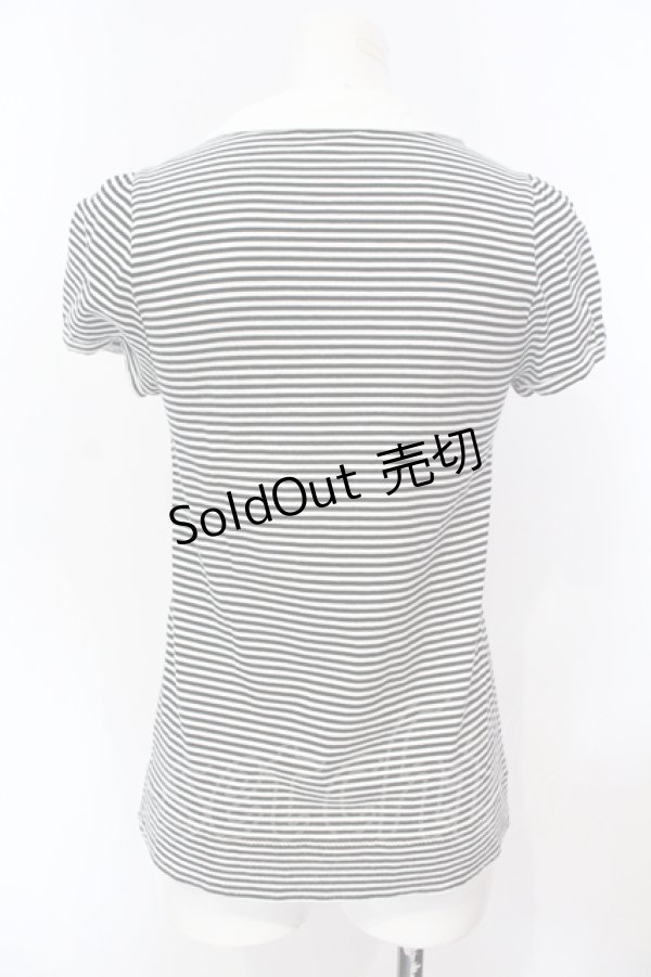 画像4: Franche Lippee / ボーダータックヨークTシャツ M クロ×シロ O-25-07-15-075-LO-TO-IG-OS (4)