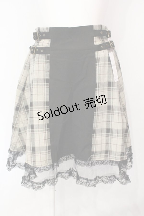 画像1: axes femme POETIQUE / ベルトデザインスカパン  ベージュ×ブラック O-25-07-15-085-AX-PA-IG-OS (1)