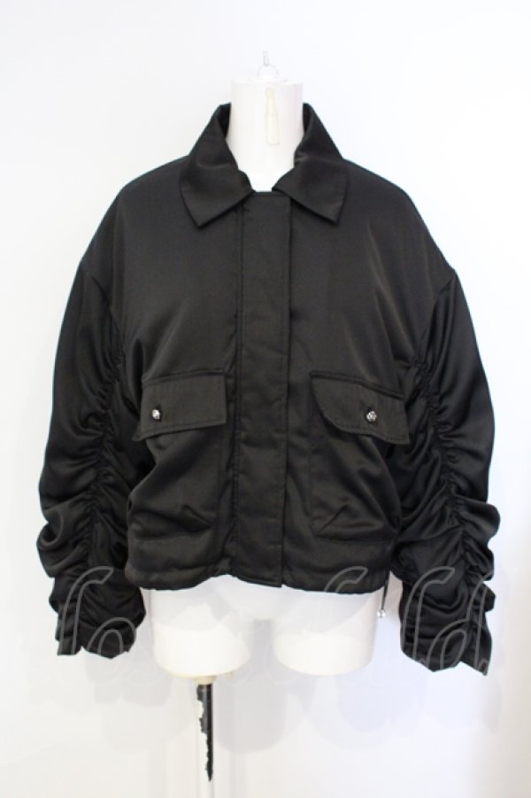 画像1: axes femme / 中綿入ショートブルゾン F ブラック O-25-07-15-088-AX-JA-IG-ZT-C067 (1)