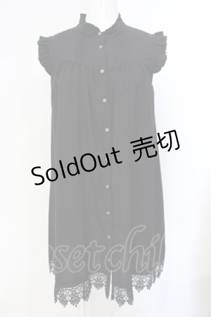 画像: axes femme / 裾レースノースリチュニック F クロ O-25-07-15-094-AX-TO-IG-OS