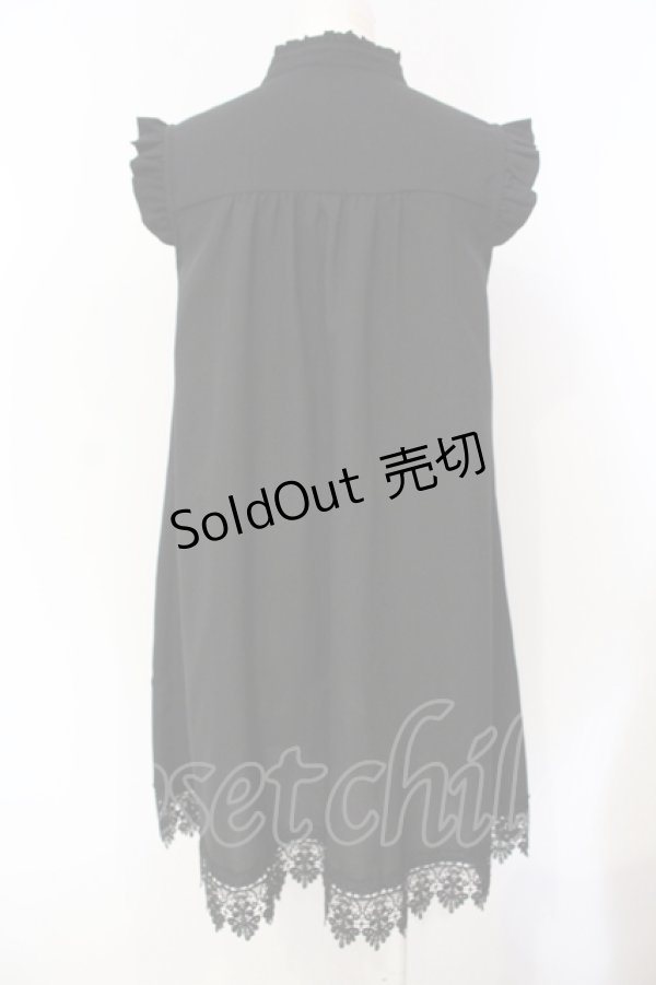 画像2: axes femme / 裾レースノースリチュニック F クロ O-25-07-15-094-AX-TO-IG-OS (2)