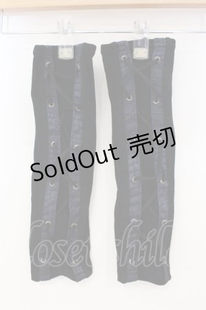 画像: Qutie Frash / レースアップアームカバー  ブラック×ブルー O-25-07-15-115-QU-ZA-IG-ZT169