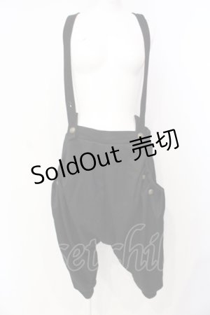 画像: Qutie Frash / サス付きサルエルパンツ  ブラック O-25-07-17-004-QU-PA-YM-OS