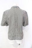 画像3: INGEBORG / ギンガムフラップポケット付半袖シャツ  クロ×シロ O-25-07-17-034-LO-BL-IG-ZT182 (3)