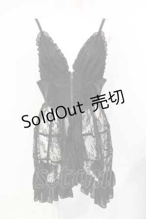 画像: Qutie Frash / 2023プレミアムセット-蘿月-ベビードール単品  ブラック O-25-07-17-044-QU-TO-YM-OS